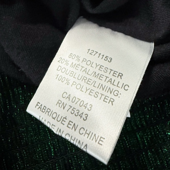 Bailey 44 Metallic Emerald Mock Neck Pleated Top Women’s Mediu - Picture 7 of 7